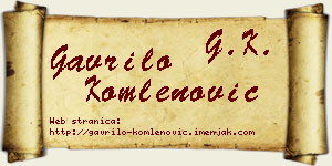 Gavrilo Komlenović vizit kartica